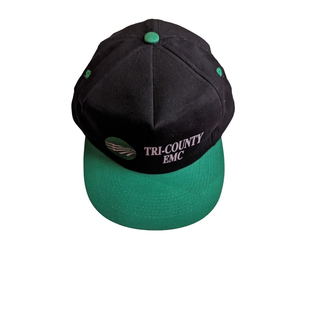 T. L. Tri county EMC hat cap baseball trucker one size blue green‎